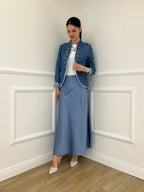 Giacca Napoleone in Denim 2373 Azzurro