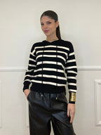 Felpa in Maglia Righe 8130 Nero