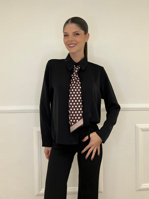 Camicia Foulard Pois 113638 Nero
