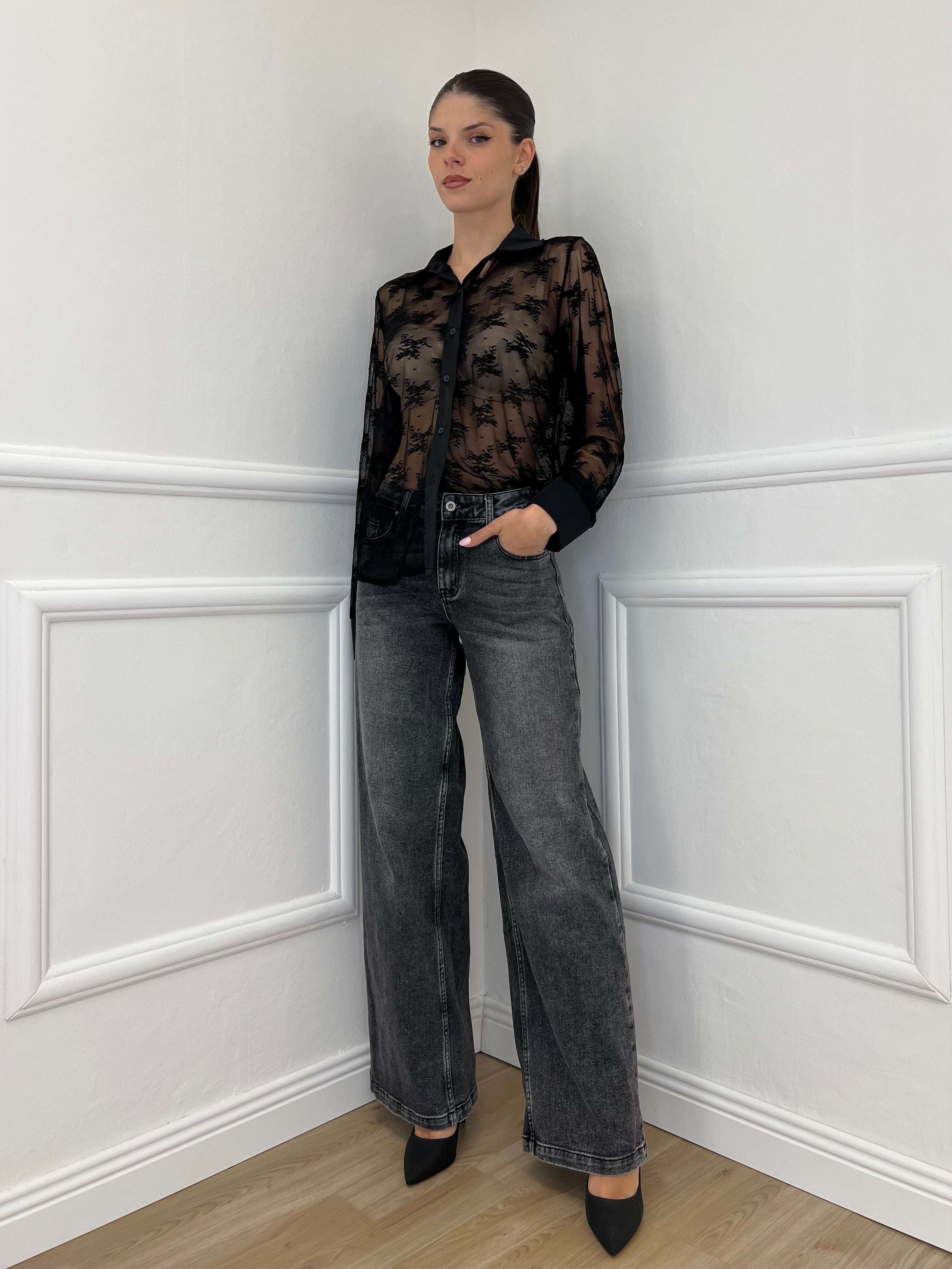 Jeans Palazzo L978 Grigio - Bazar Abbigliamento