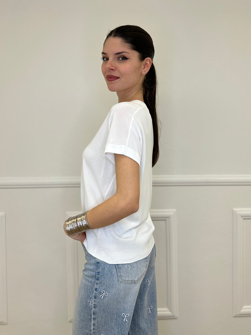 Maglia in Viscosa Scollo V 6269