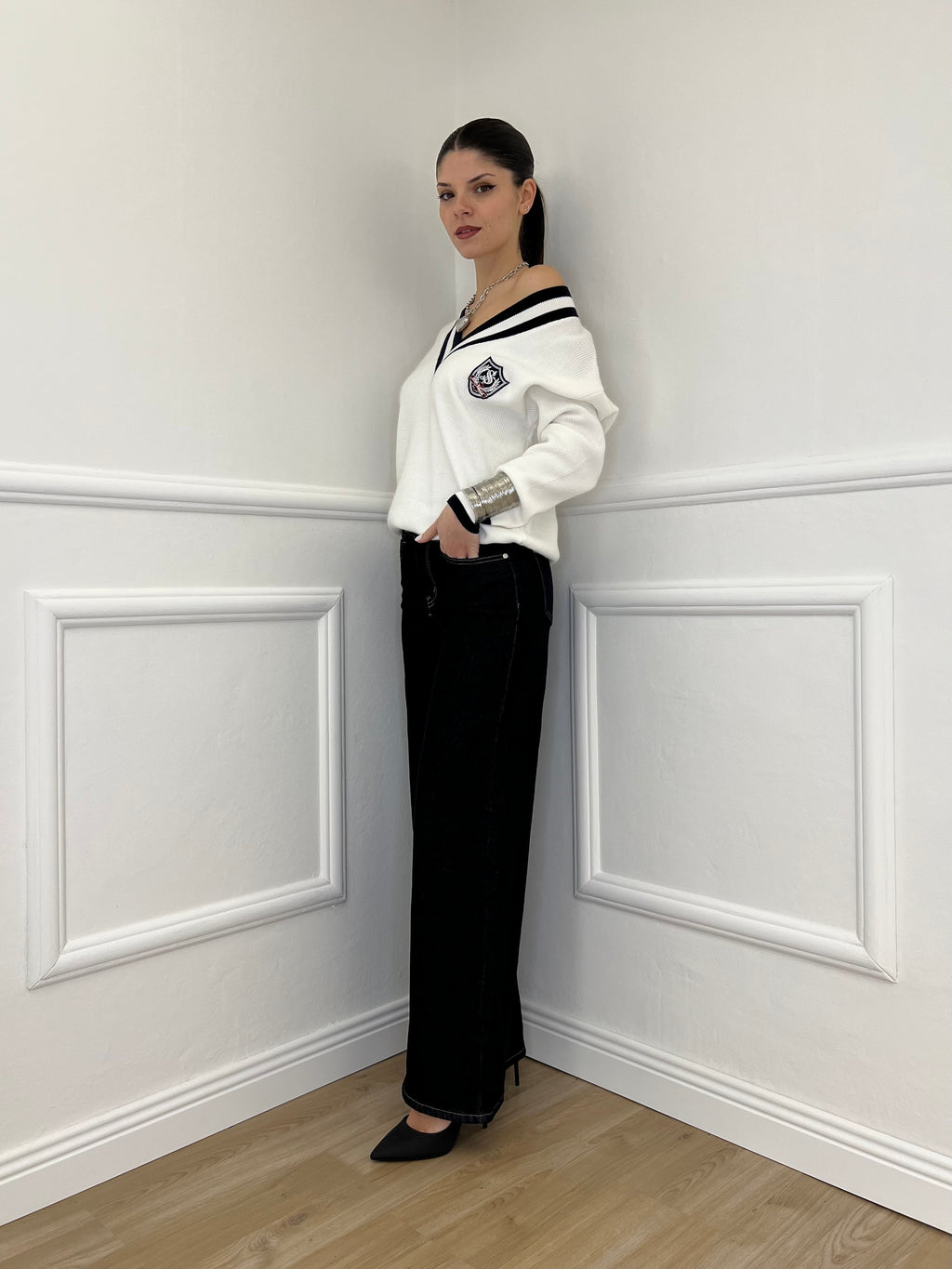 Jeans Palazzo Y549 Blue Black