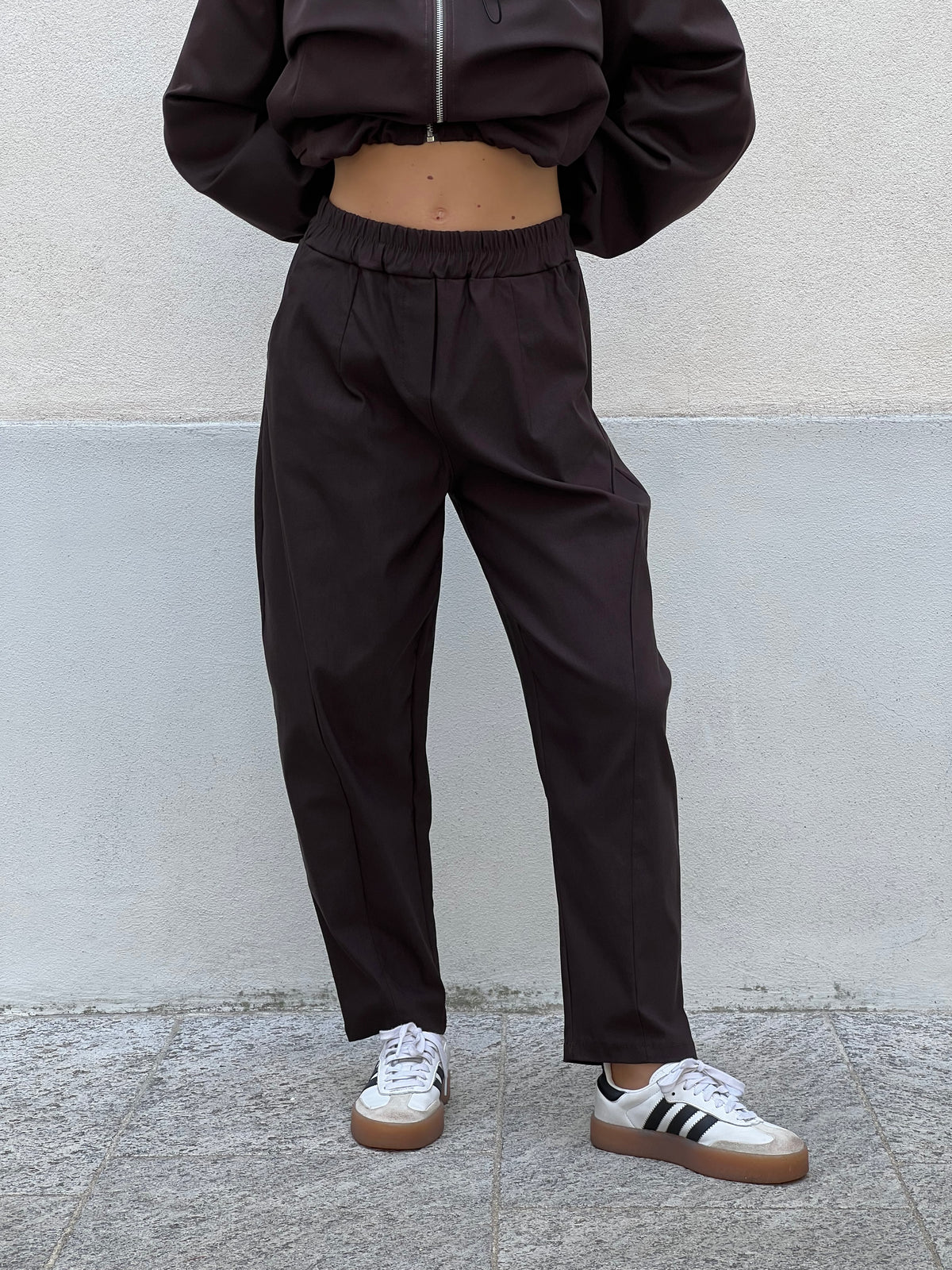 Pantalone Carrot Punto Milano 3006 Marrone