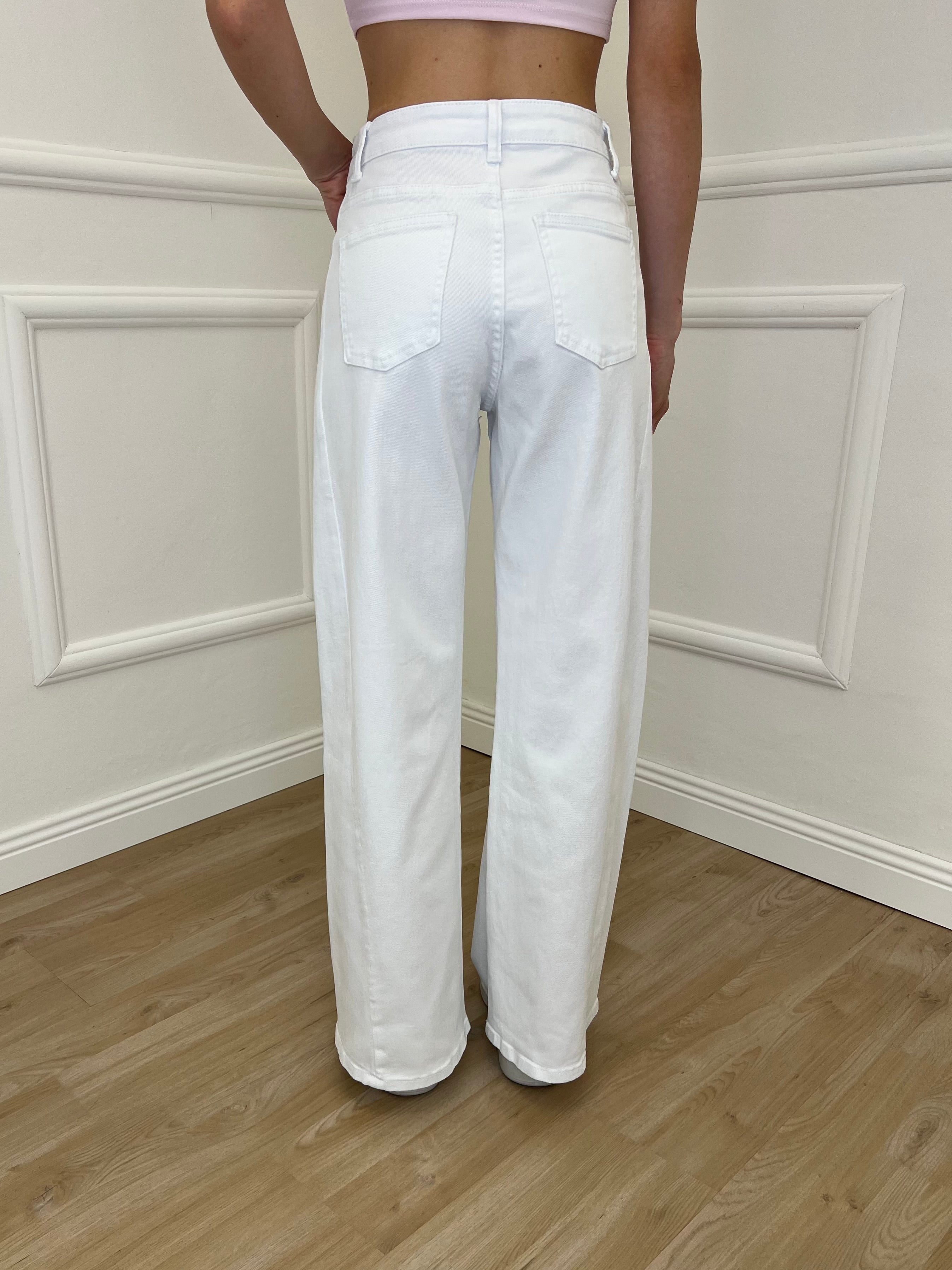 Jeans a Palazzo 2297 Bianco