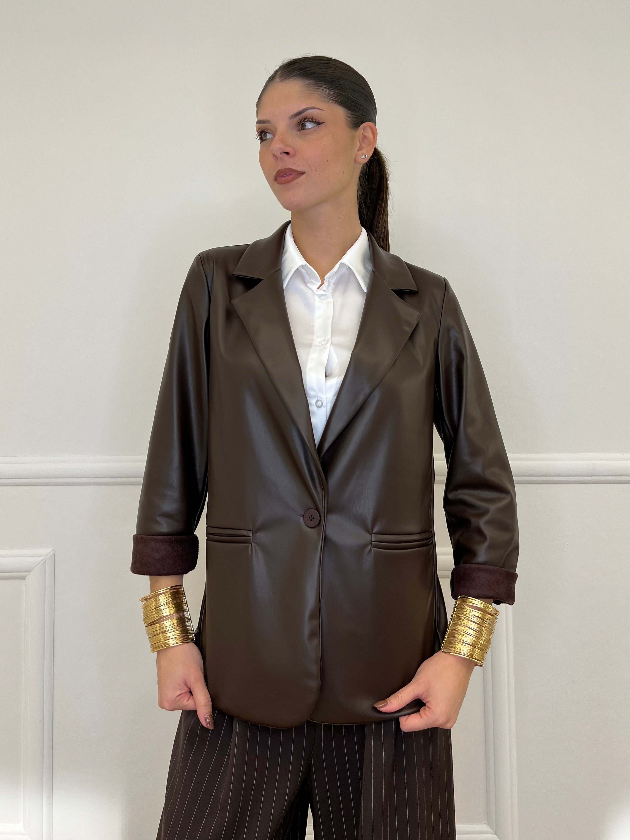 Giacca Ecopelle 25330 Marrone