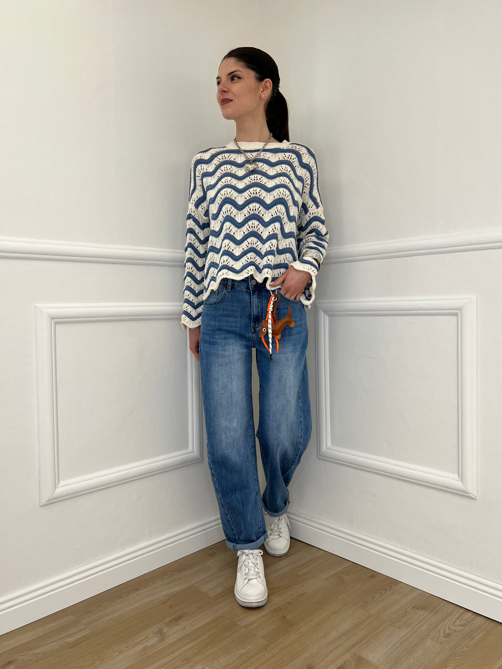 Maglia Traforata Ondine 10514 Avio