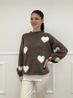 Maglia Shetland Cuori 2405 Moro