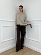 Maglia Asimmetrica Pizzo 25743 Ecru