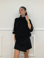 Maglia Bottoni Pipistrello 261124 Nero