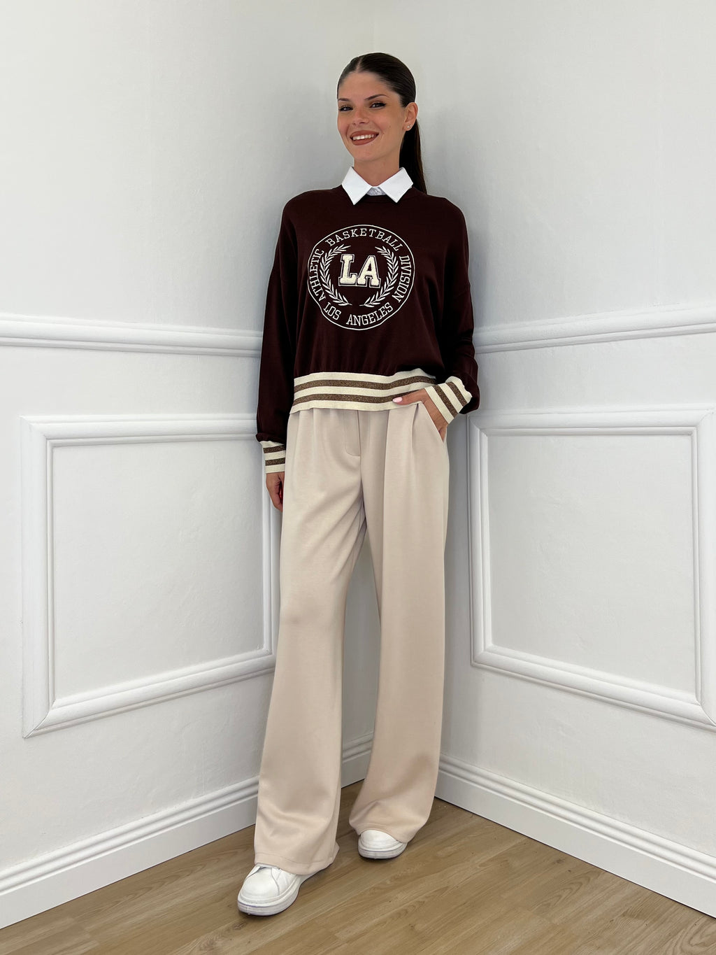 Maglia College Scatoletta BJ45 Caffè - Bazar Abbigliamento