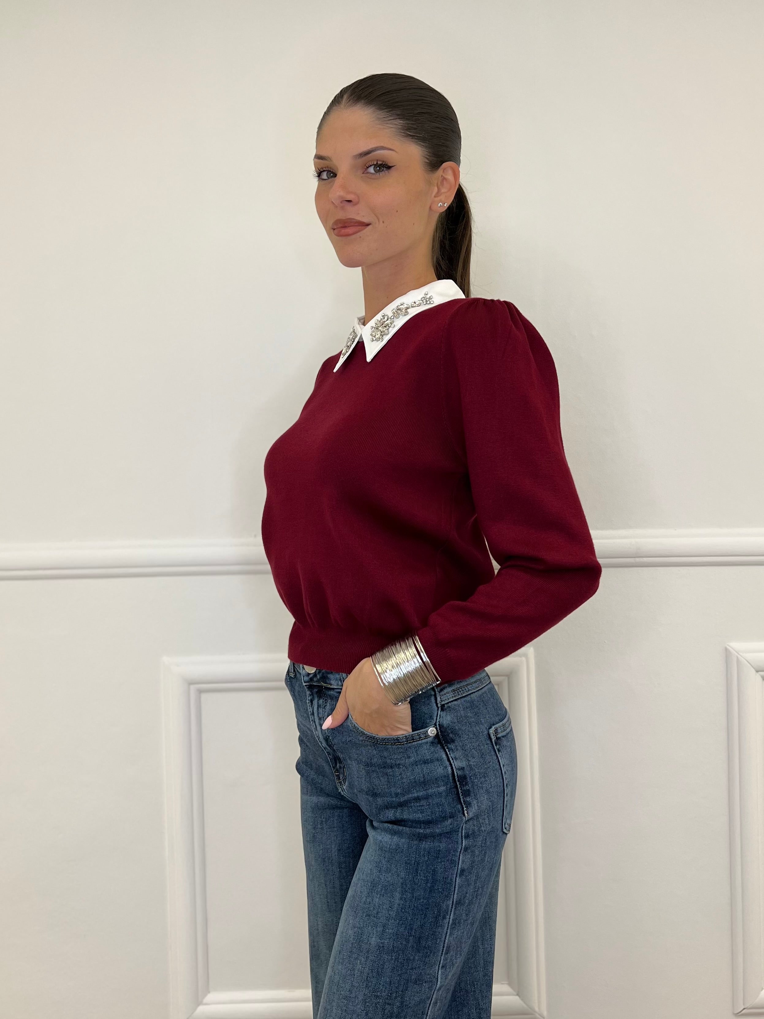 Maglia Collo Gioiello 7818 Bordeaux
