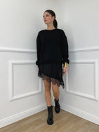 Felpa con Pizzo Lumina LD3849 Nero