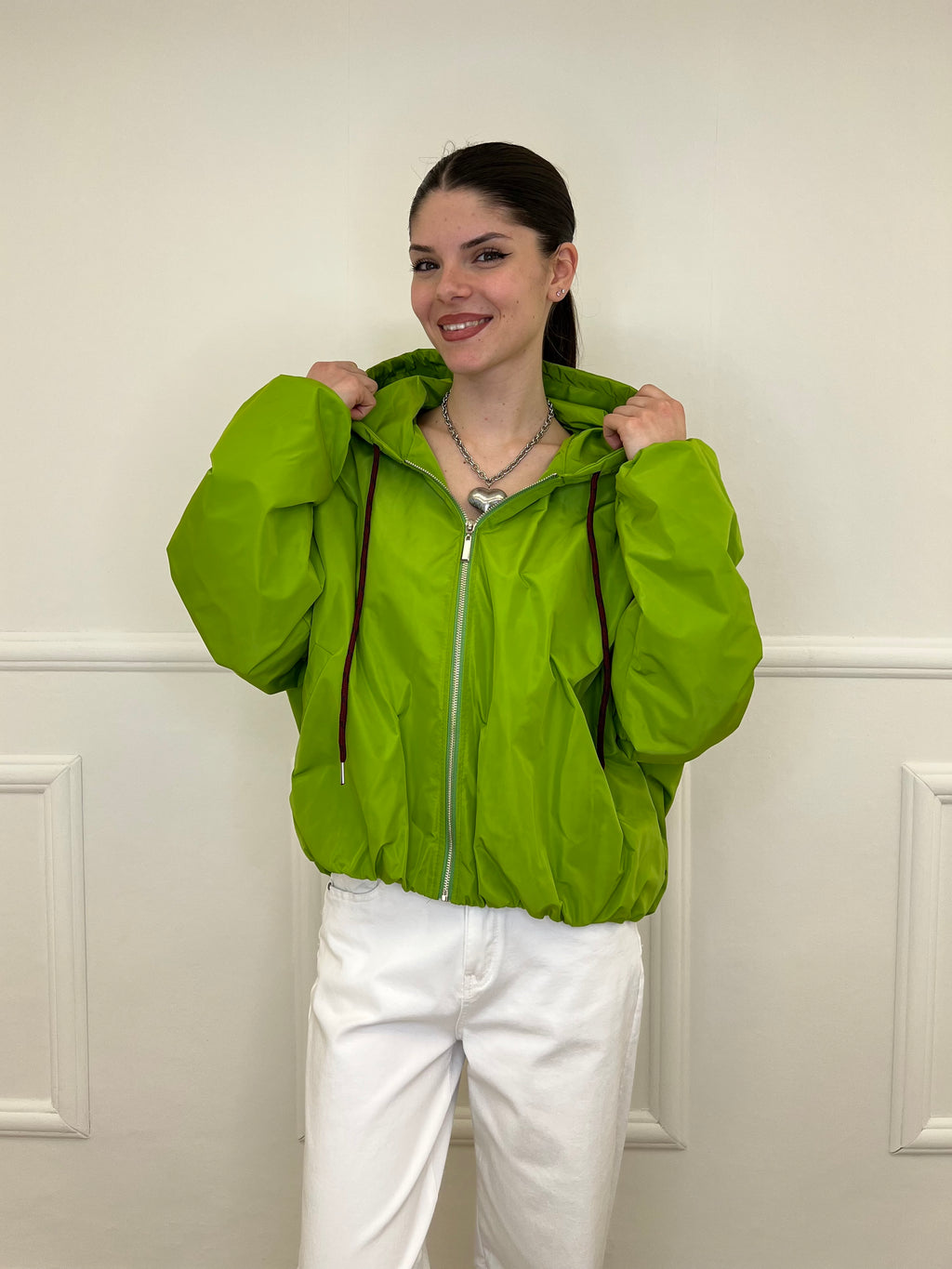 Giubbino Taffetà Cappuccio 5029 Pistacchio