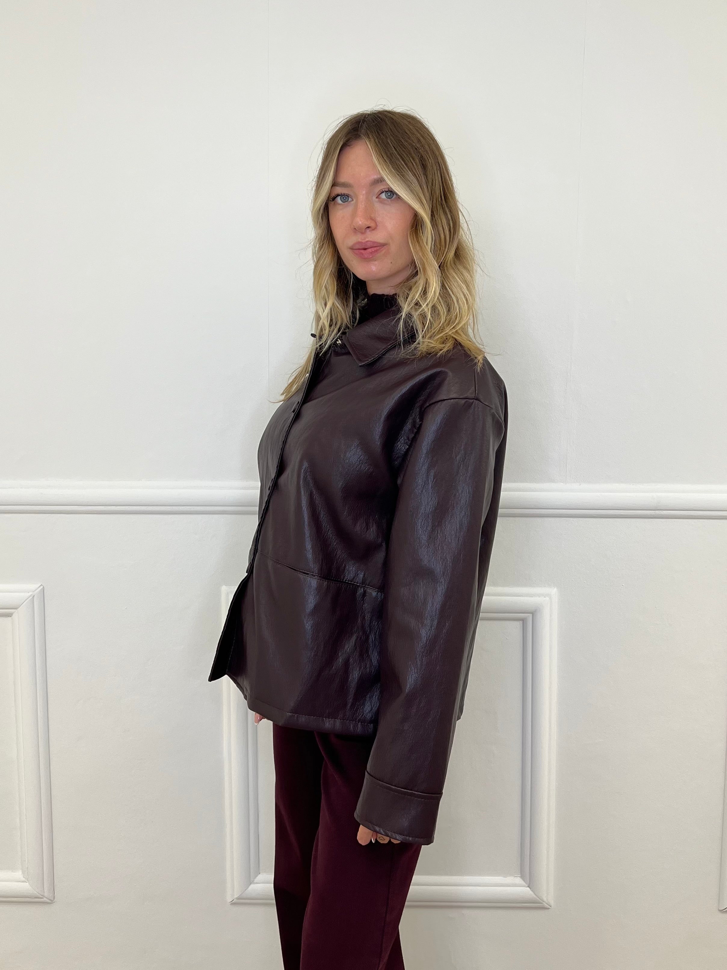 Giubbino Over Ecopelle G2651 Burgundy