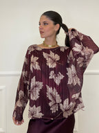 Camicia Chiffon Floreale 8029 Bordeaux