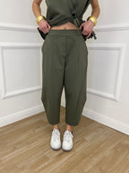 Pantalone Balloon Punto Milano 9516 Verde Militare