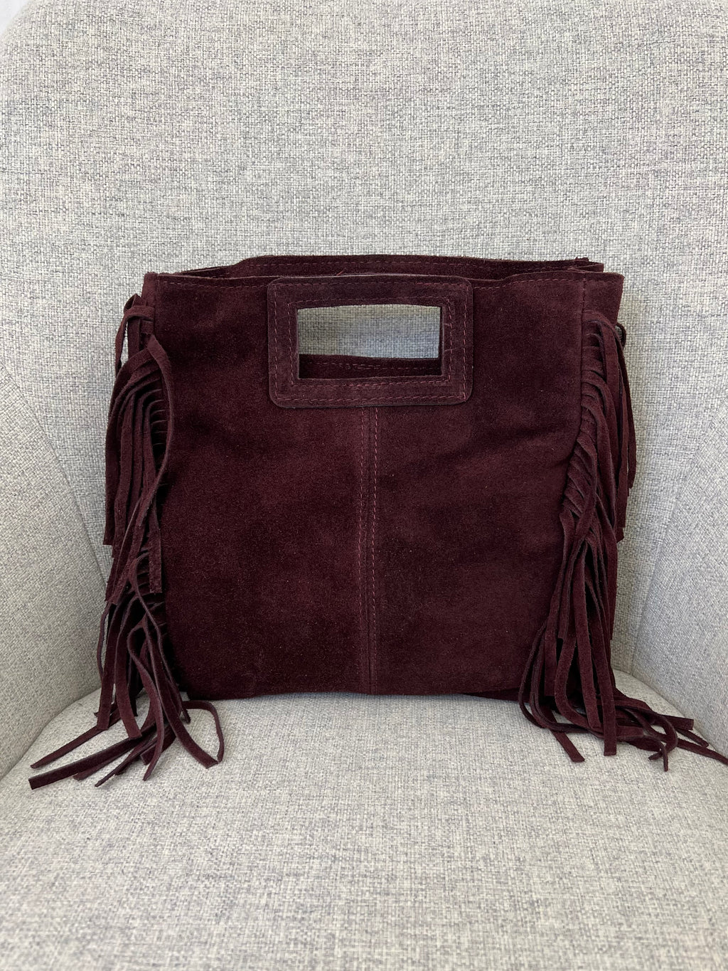 Borsa Vera Pelle Frange Manico VPBF001