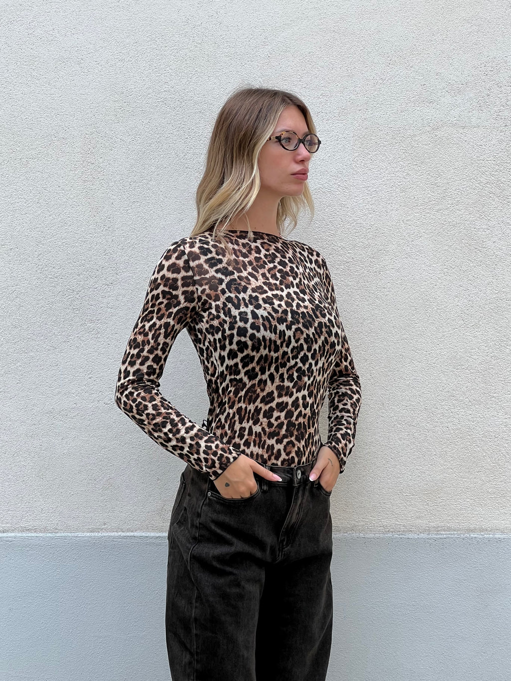 Maglia Ultralight con Cashmere Animalier a Barchetta