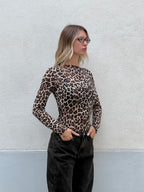Maglia Ultralight con Cashmere Animalier a Barchetta