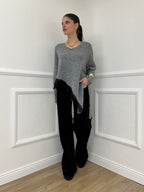 Maglia Asimmetrica Pizzo 25743 Grigio