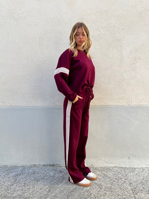Tuta Viscosa Bande 23162 Burgundy