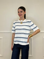 Maglia Righe Fiammata 0073 Bianco