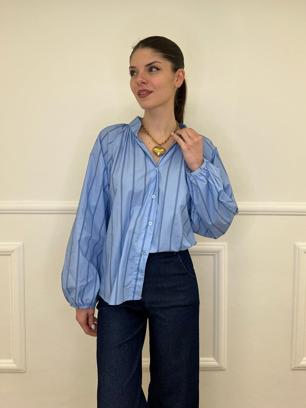 Camicia Popeline Regimental 118642 Azzurro