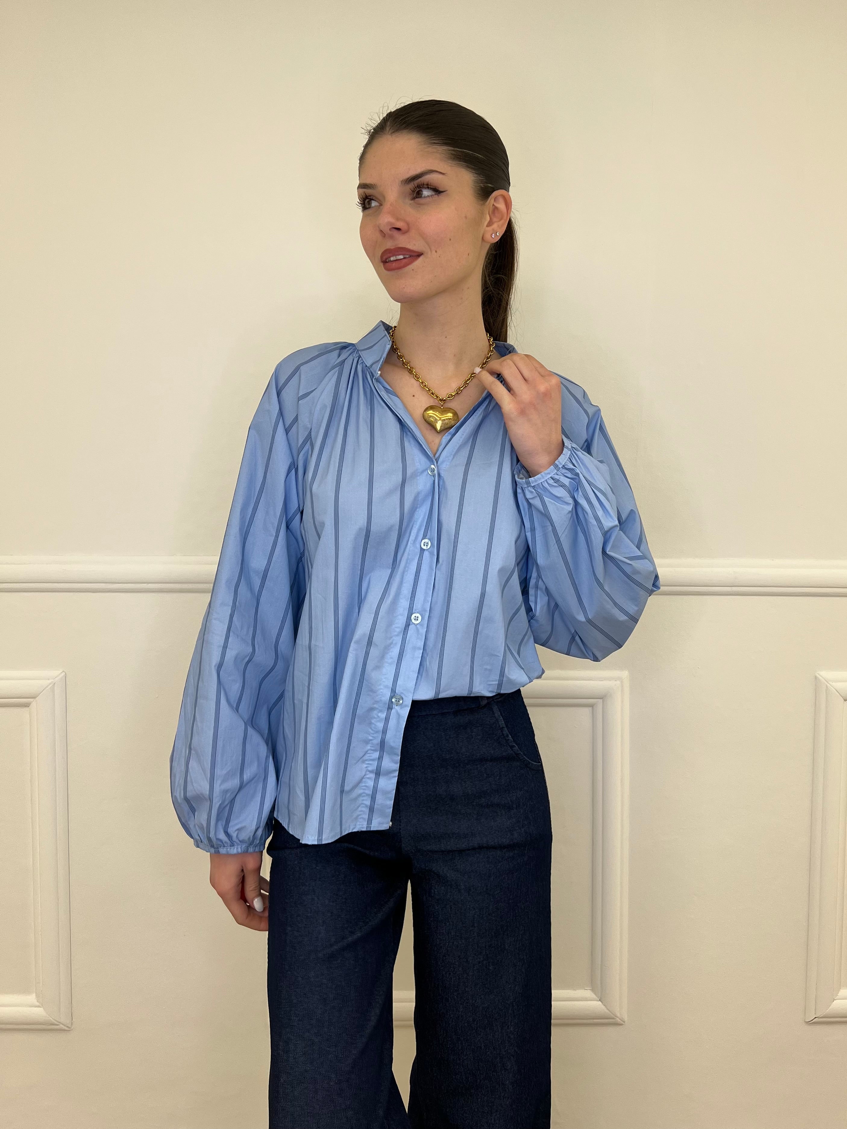 Camicia Popeline Regimental 118642 Azzurro