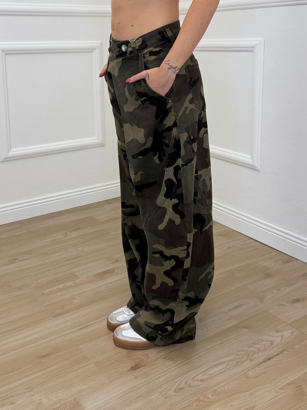 Jeans Balloon Vita Incrociata Camouflage 5500