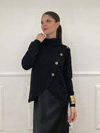 Maglia Sormontata Bottoni 9632 Nero