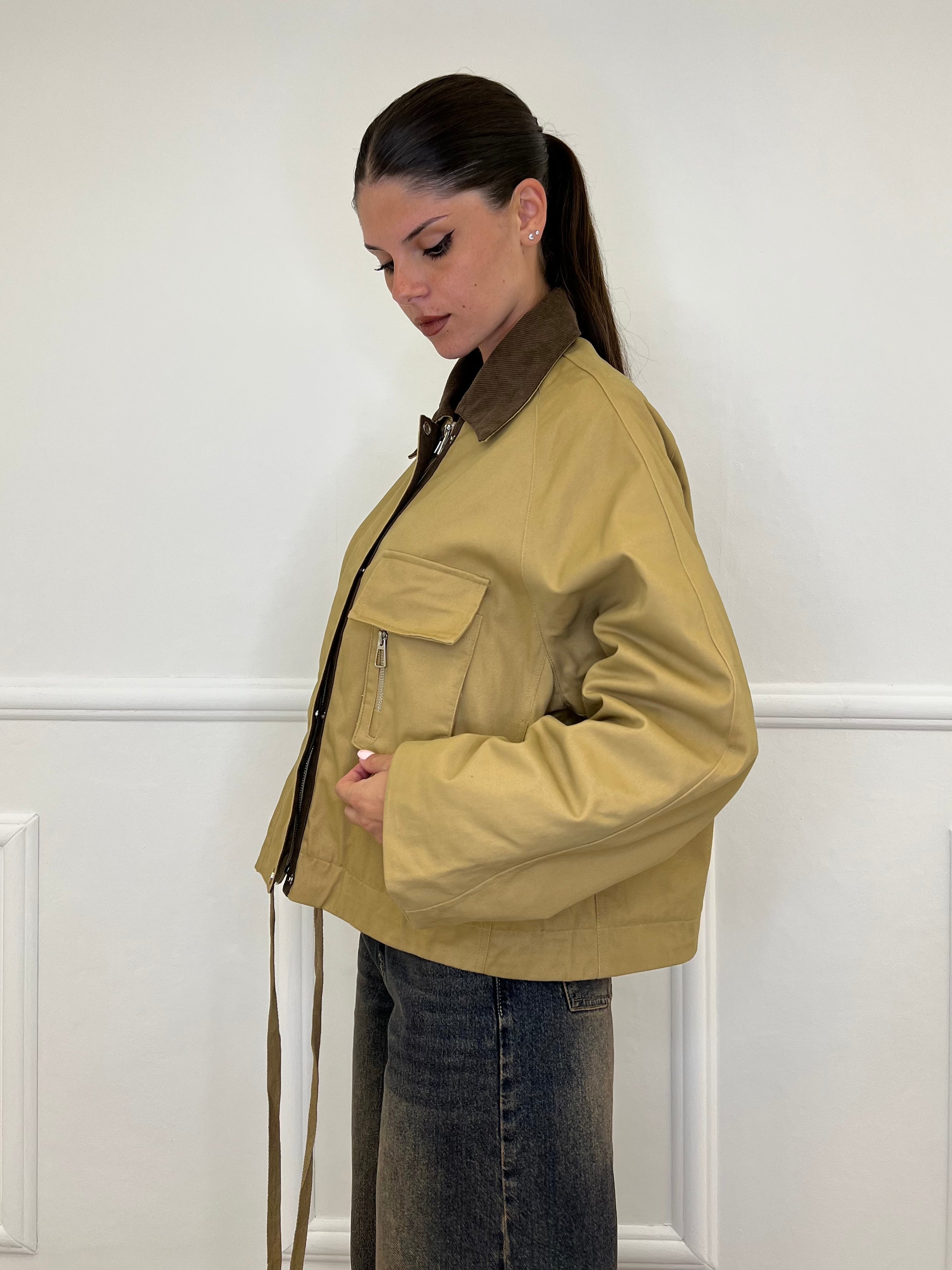 Blouson Over TR8866 Khaki - Bazar Abbigliamento