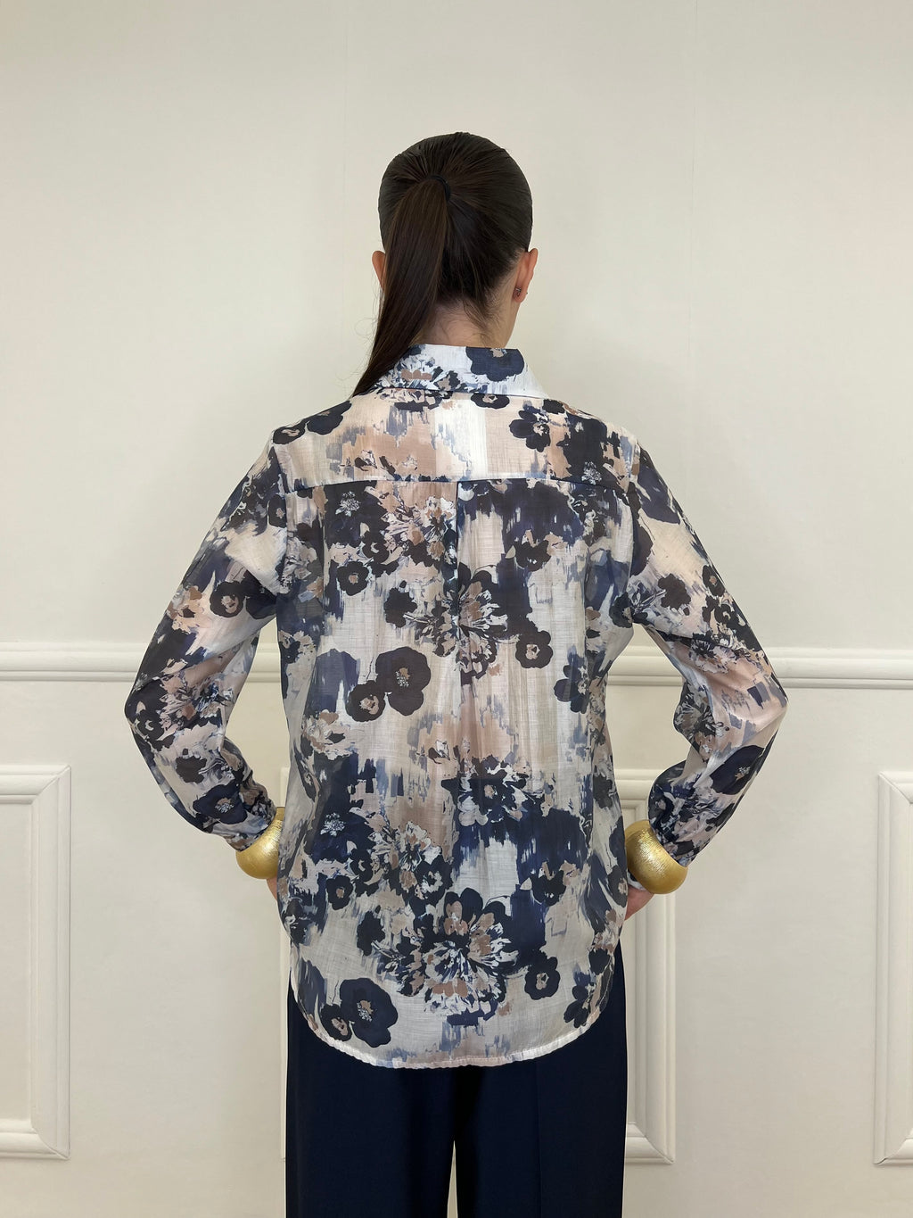 Camicia Tencel Fantasia 3189 Blu