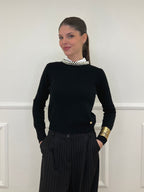 Maglia Collo Perle 25224 Nero