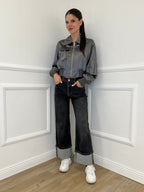 Jeans Risvolto H3805 Grigio - Bazar Abbigliamento