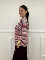 Maglia Over Multicolor 25215 Bordeaux