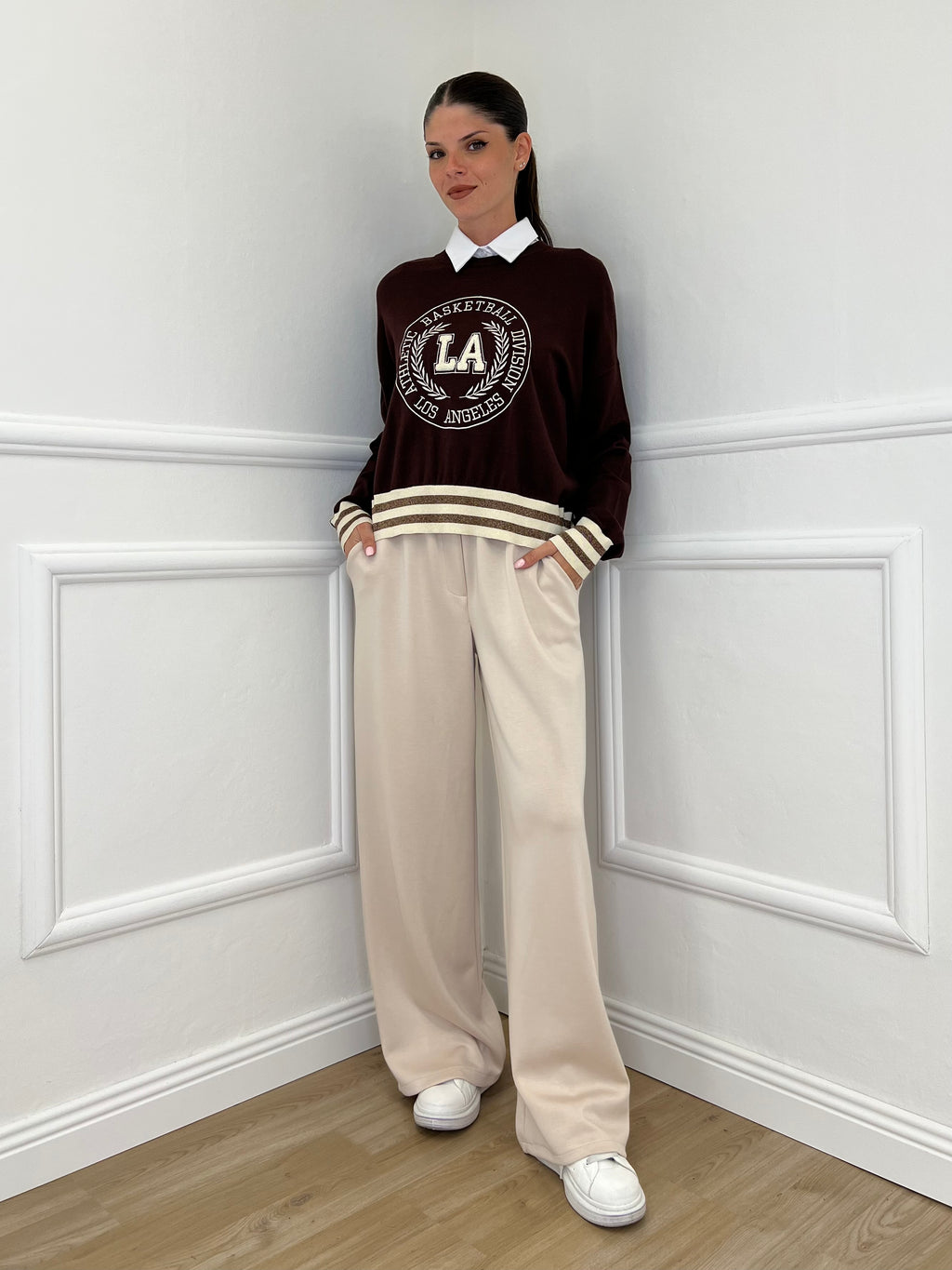 Maglia College Scatoletta BJ45 Caffè - Bazar Abbigliamento