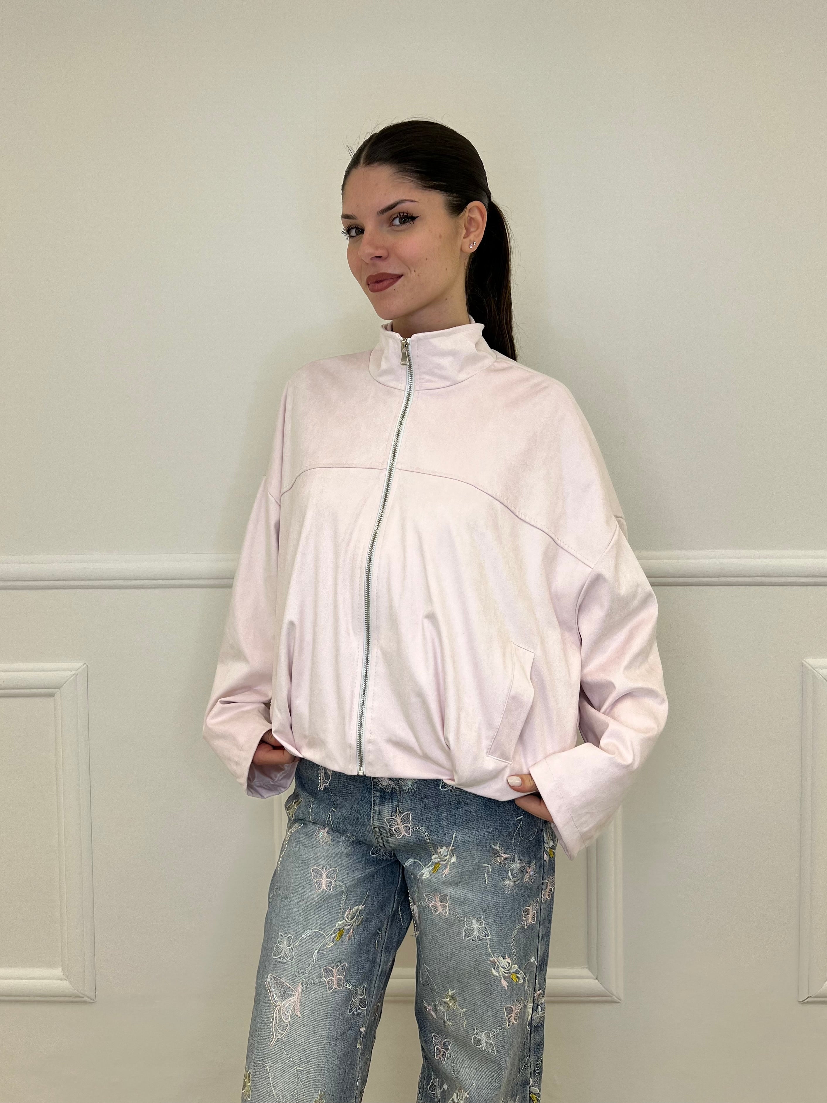 Bomber Scamosciato MG239 Rosa