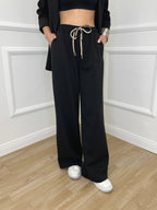 Pantalone a Palazzo Viscosa 25413 Nero