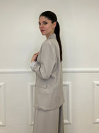 Blazer Con Fodera Gessata 216401 Taupe