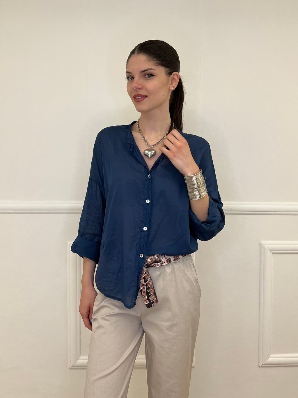Camicia Over Coreana 3020 Blu Royal