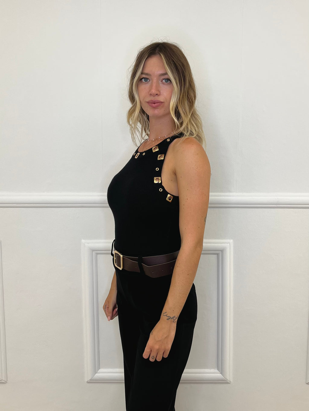Top Inserti Metallici E8073 Nero
