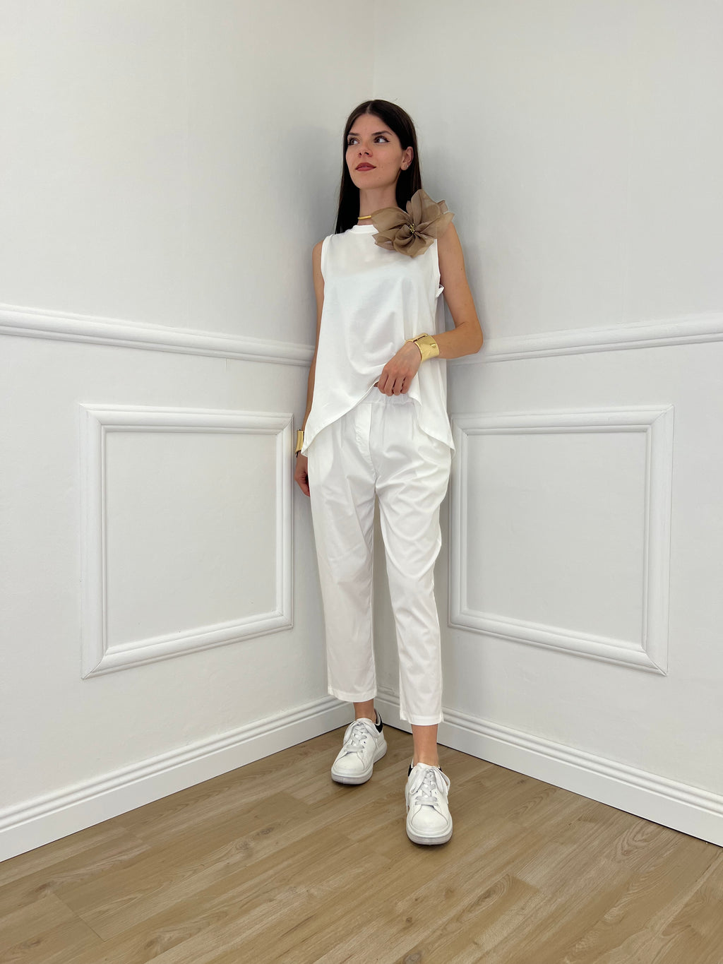 Pantalone Regular Bengalina 9230 Bianco