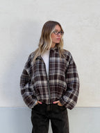 Giacca Bomber Over Check 16216 Moro