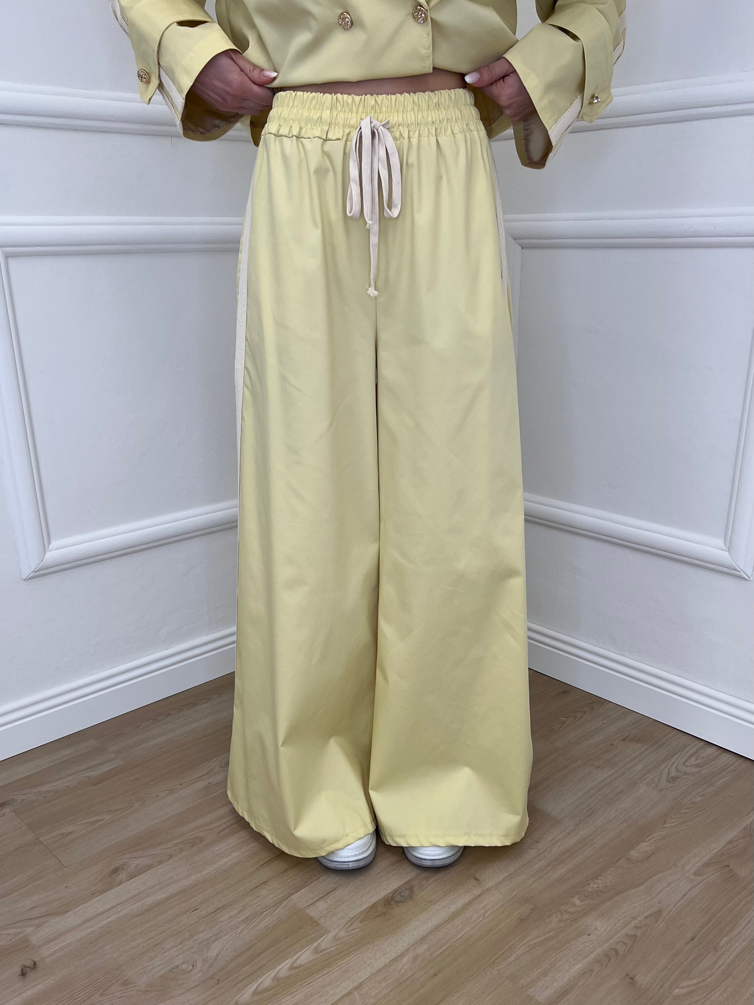 Pantalone Palazzo Bande 7809 Giallo