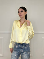 Blusa In Satin Con Spalline 10277 Giallo