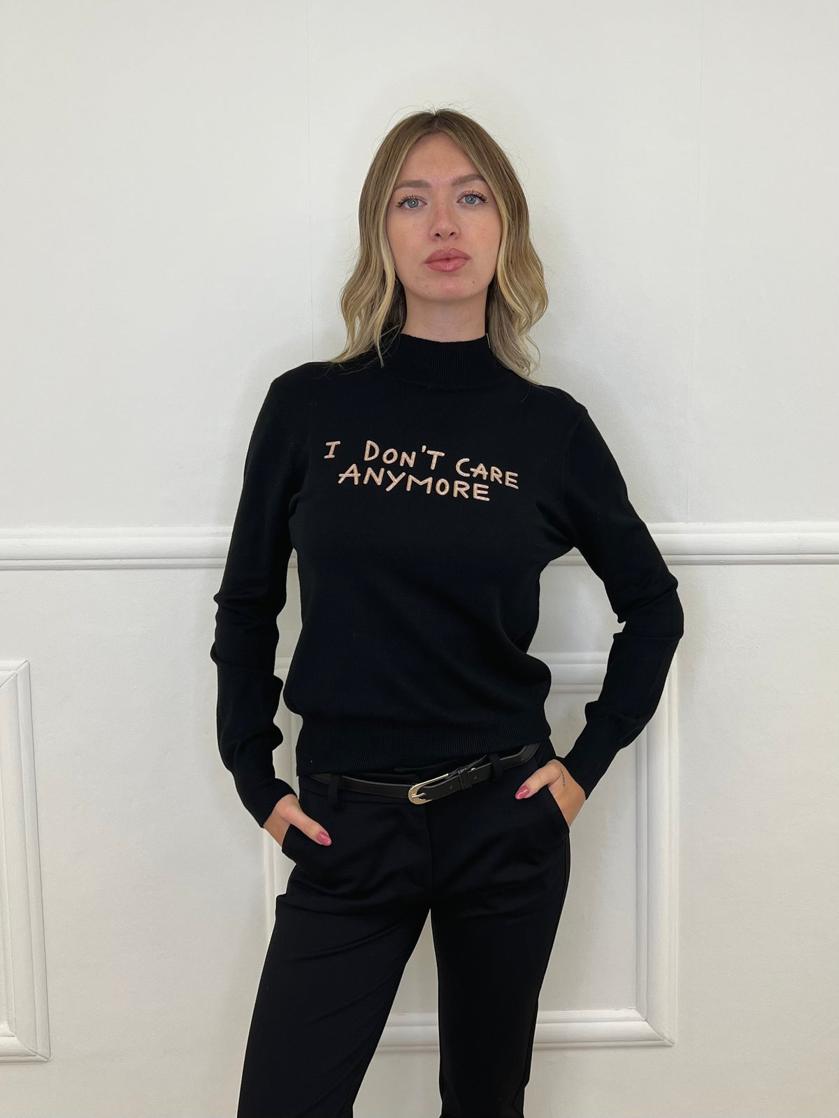 Maglia I Don't Care Anymore 5030 Nero