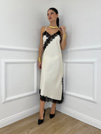 Abito Asimmetrico Pizzo 19690 Panna