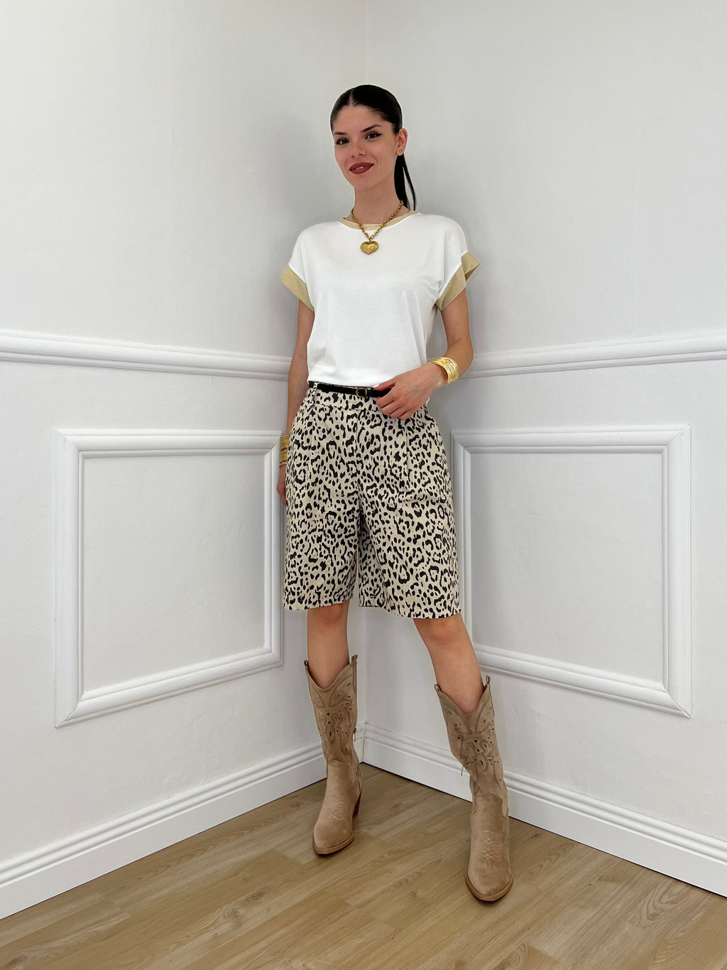 T-shirt Profili Lurex 24288 Bianco