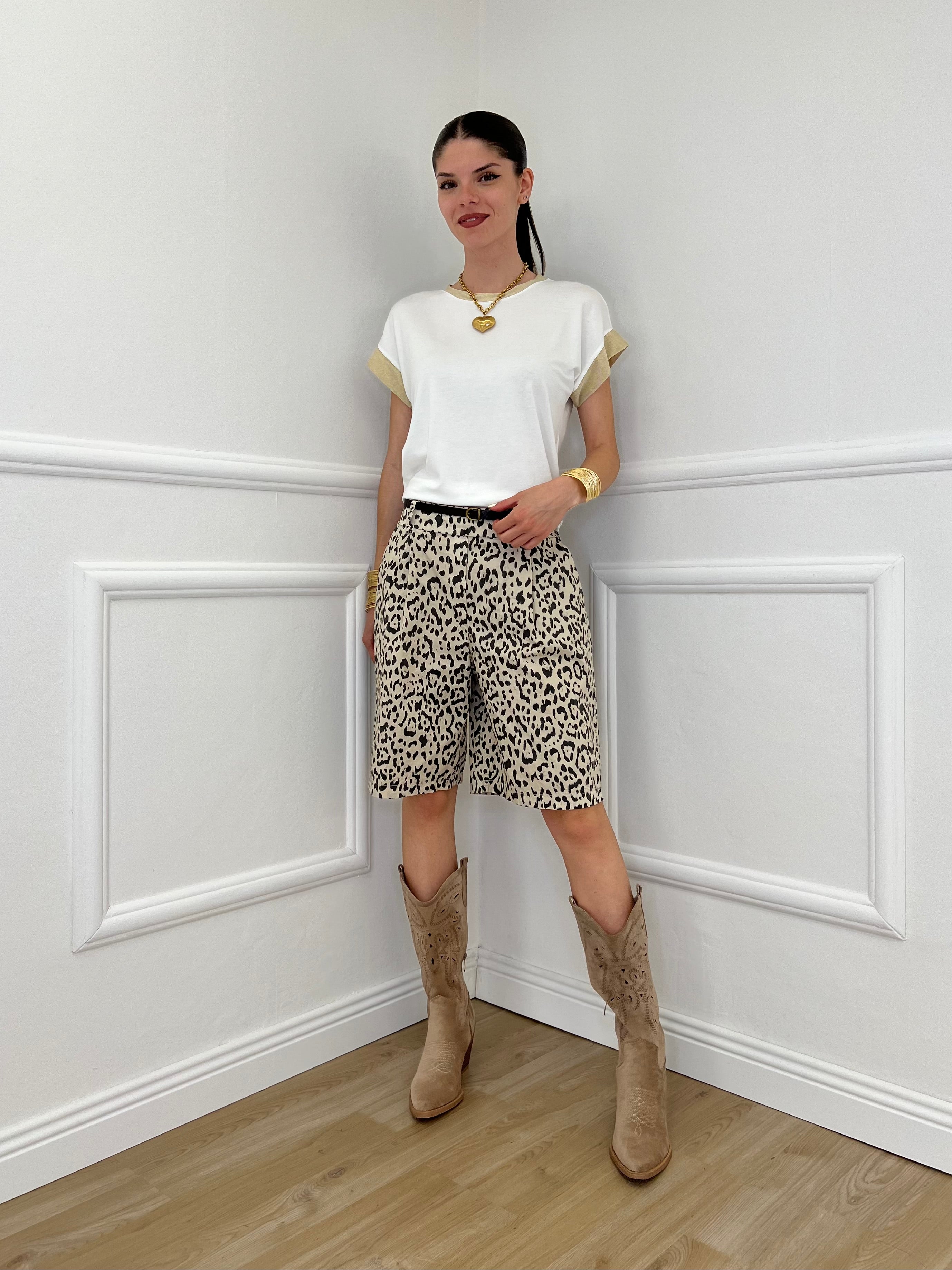 T-shirt Profili Lurex 24288 Bianco