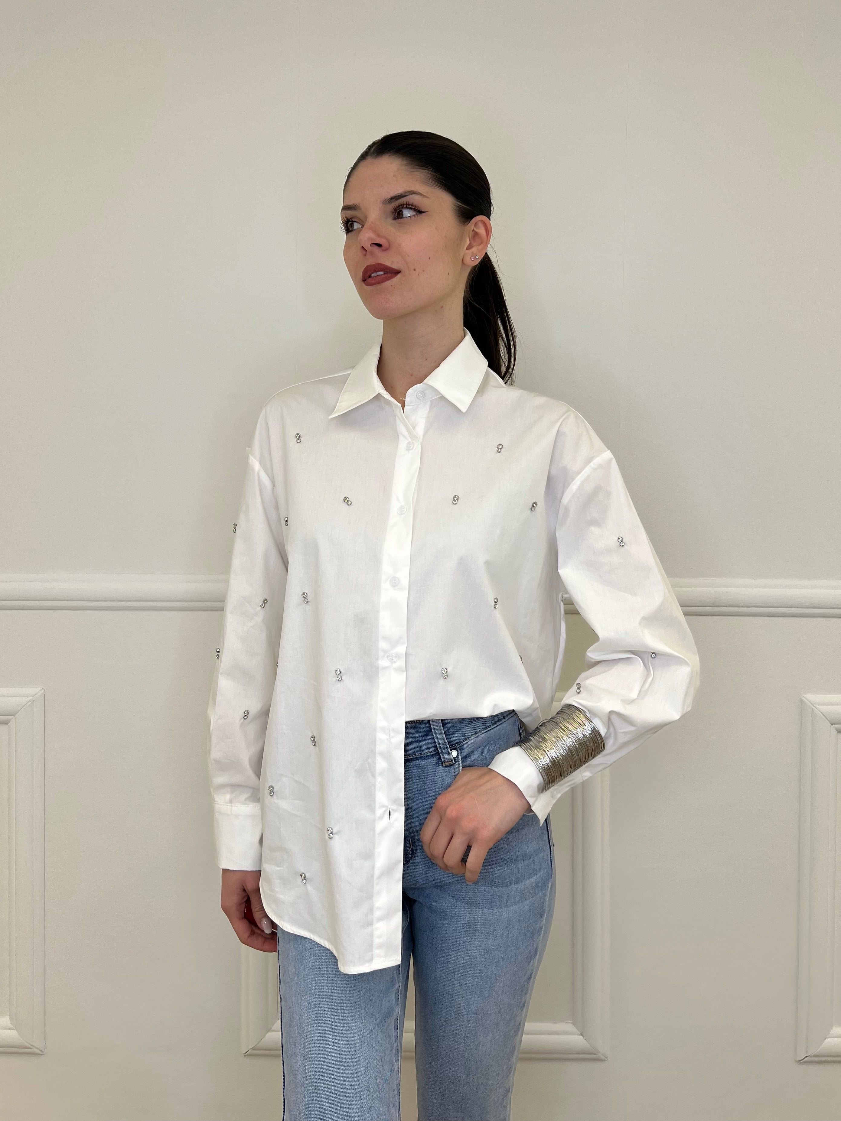 Camicia Over Cristalli 2511 Bianco
